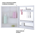 Armário Banheiro Espelheira Sobrepor E Embutir Branco | 35,1x